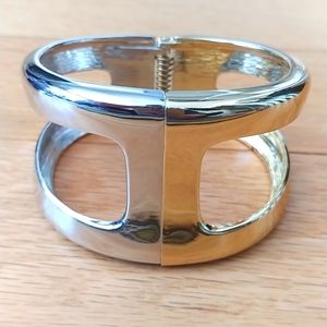 Two tone cut out cuff bracelet NWT